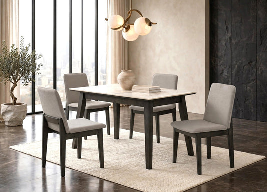 Alden 5-Piece Porcelain Dining Set | Gray