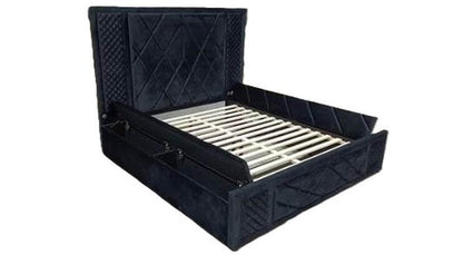 Lorenzo Black Platform Bed (w/ LED LIGHTS & BLUETOOTH SPEAKERS