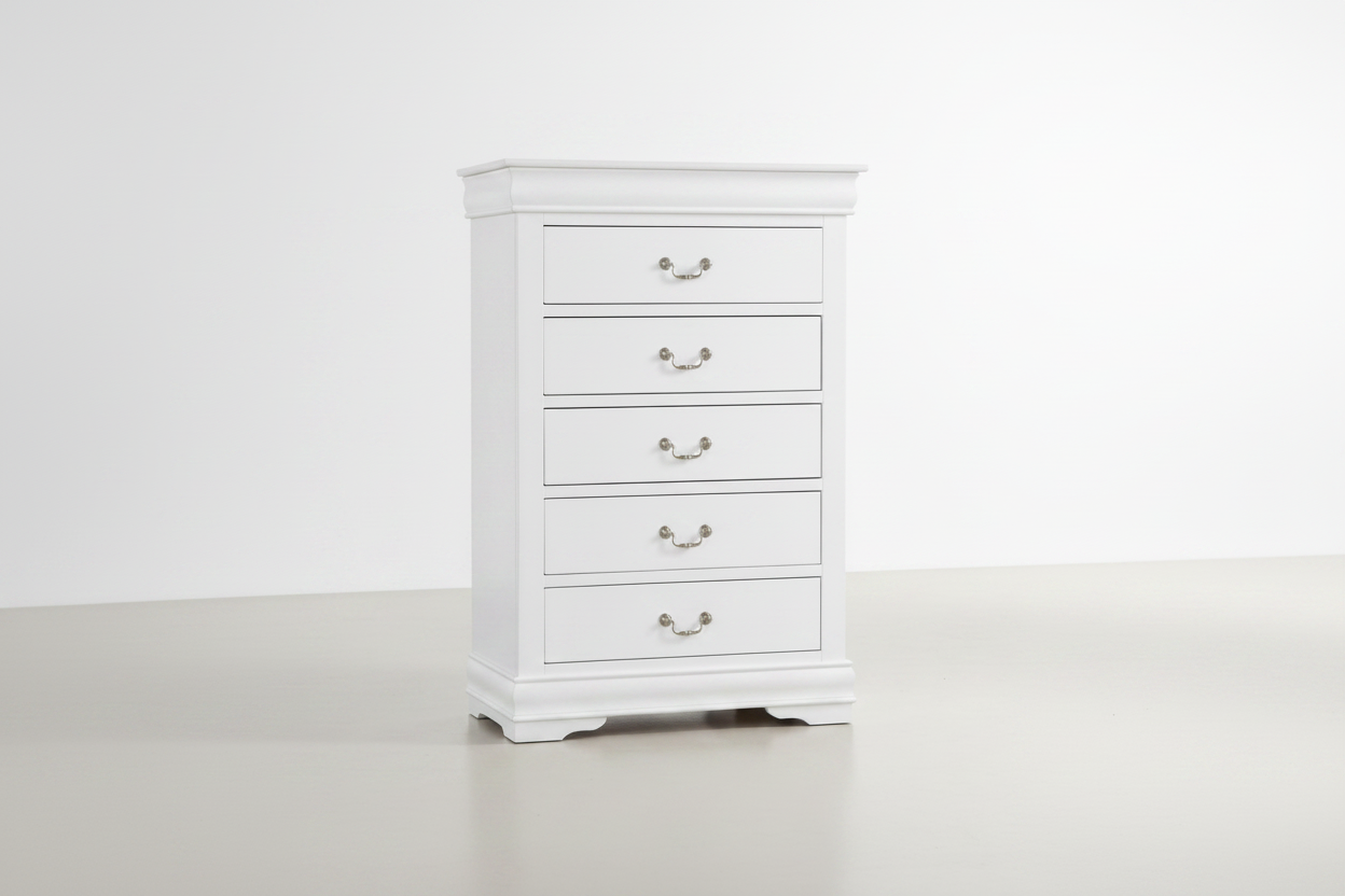 Louis Philippe White Chest of Drawers