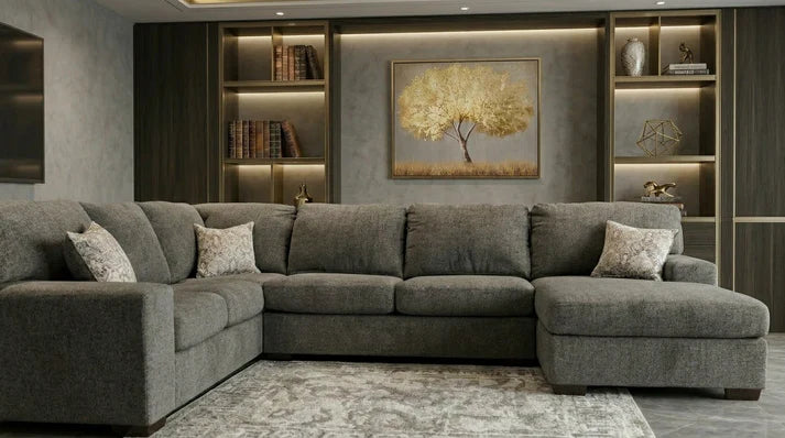 Austin Oversized Sectional Sofa with Chaise | Ash Chenille