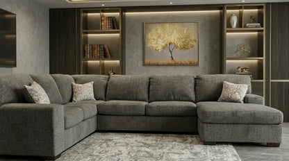 Austin Oversized Sectional Sofa with Chaise | Ash Chenille