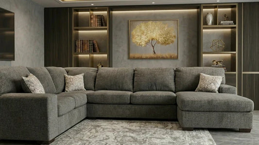 Austin Oversized Sectional Sofa with Chaise | Ash Chenille