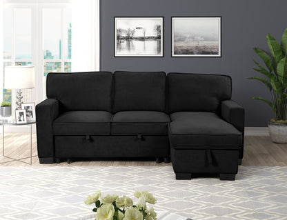 MARCOS Black Reversible Sectional With Pull-Out Bed