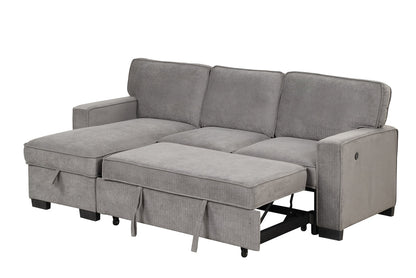 MARCOS Black Reversible Sectional With Pull-Out Bed