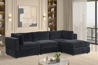 Milan Sectional | Black | Performance Fabric