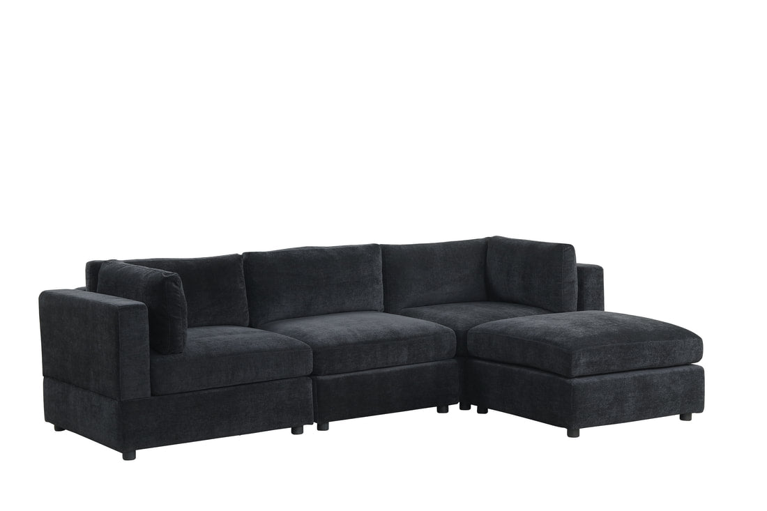 Milan Sectional | Black | Performance Fabric