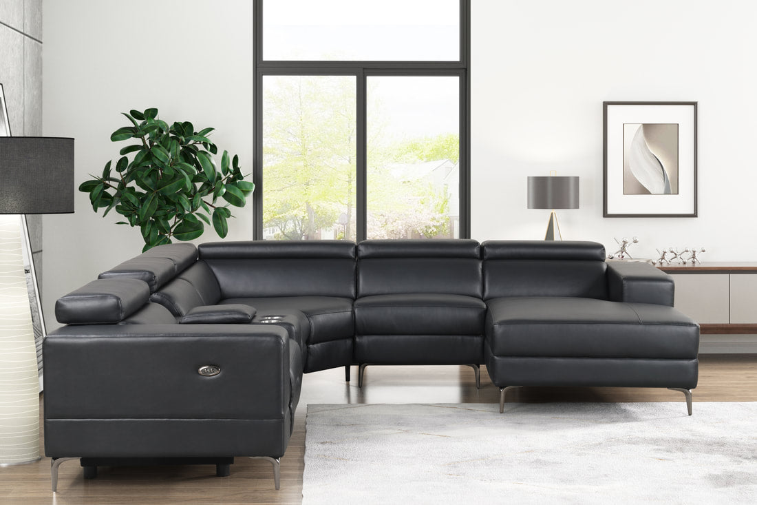 MILANO BLACK - 6PC Power Reclining Sectional