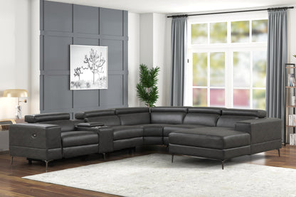 MILANO BLACK - 6PC Power Reclining Sectional