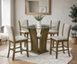 Orlando - Beige Pub Table + 4 Chair Set