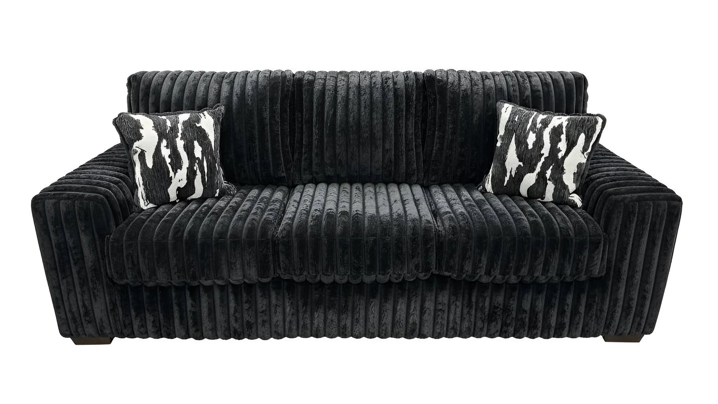Maverick Corduroy Sofa & Loveseat Set | Black