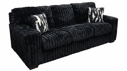 Maverick Corduroy Sofa & Loveseat Set | Black