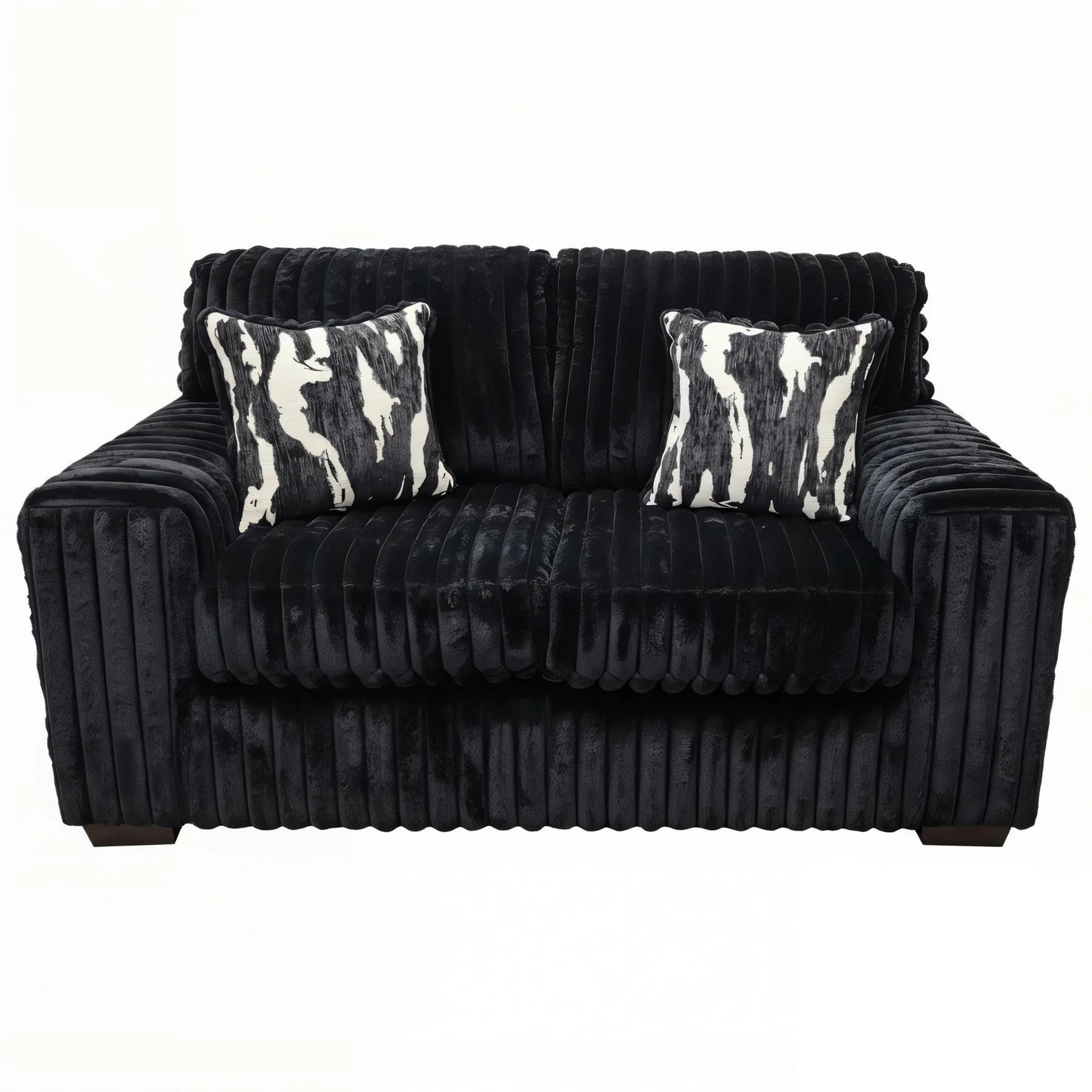 Maverick Corduroy Sofa & Loveseat Set | Black