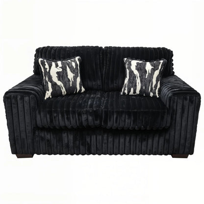 Maverick Corduroy Sofa & Loveseat Set | Black