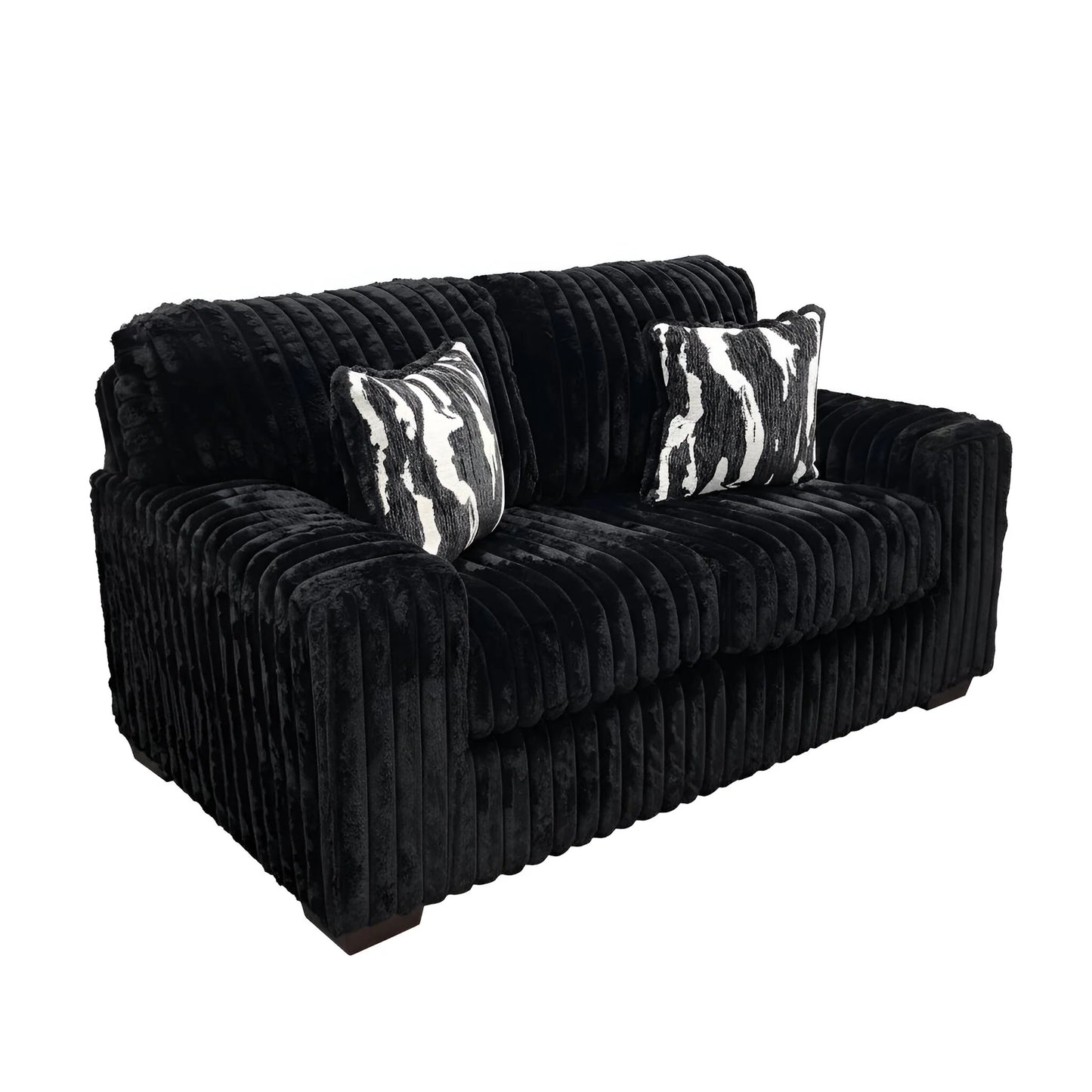 Maverick Corduroy Sofa & Loveseat Set | Black