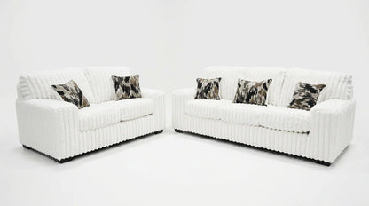 Maverick Collection — Ivory Corduroy Sofa & Loveseat