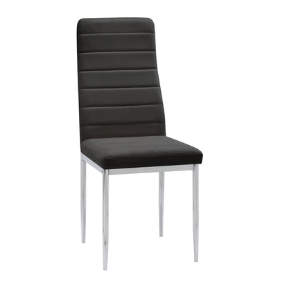 Nova 5-Piece Round Glass Dining Set | Black & Chrome