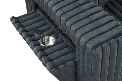 Marlow Reversible Sectional with USB Charging & Cupholders | Gray
