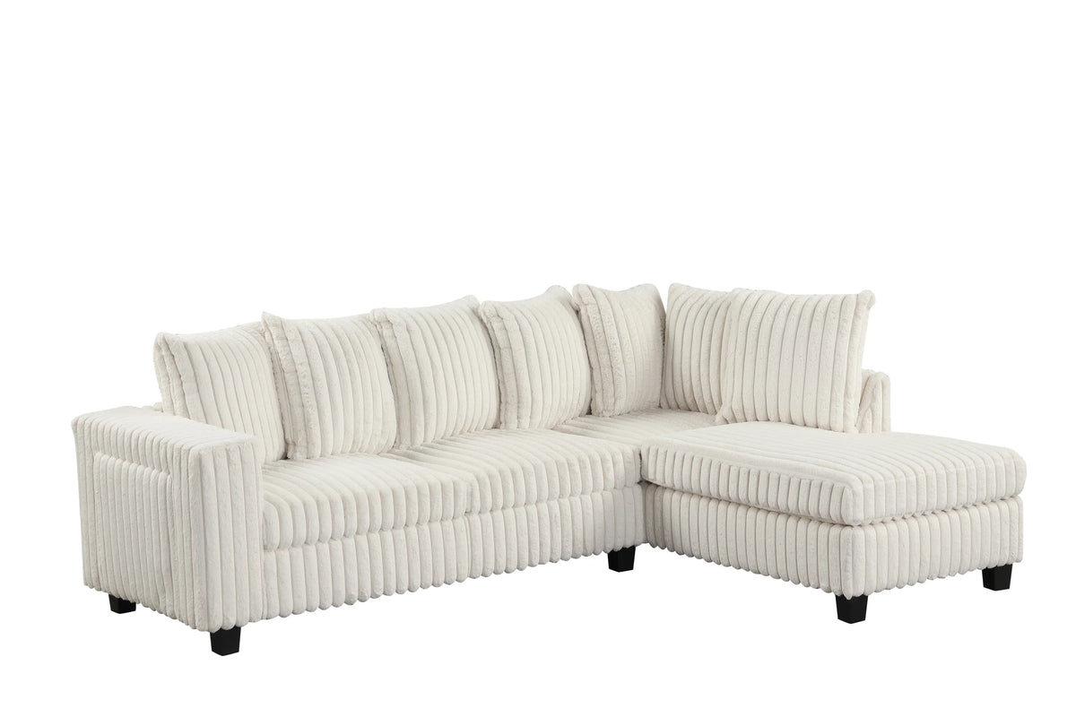 Marlow Sectional with Pull-Out Cupholder | Cream
