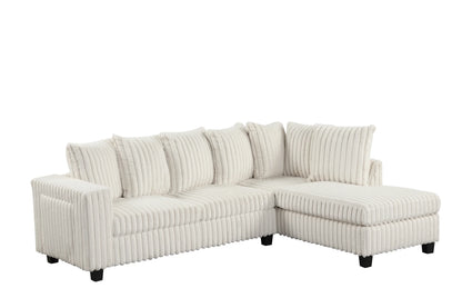Marlow Sectional with Pull-Out Cupholder | Cream