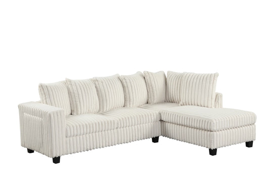 Marlow Sectional with Pull-Out Cupholder | Cream