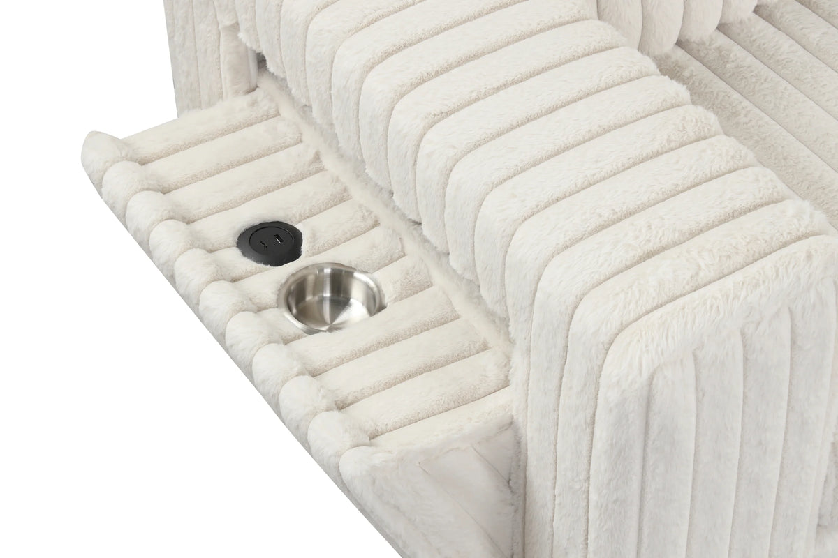 Marlow Sectional with Pull-Out Cupholder | Cream