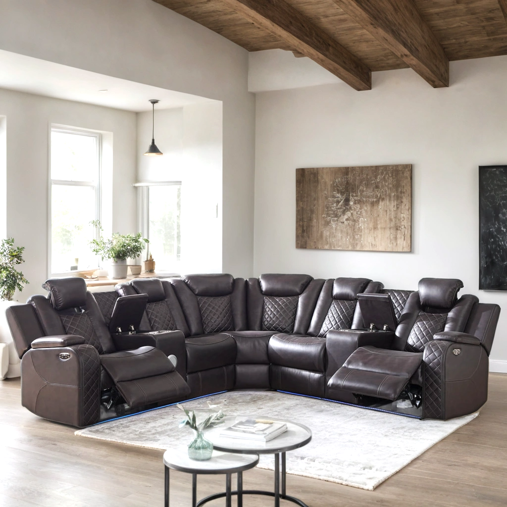 Spaceship Black Power Reclining Sectional