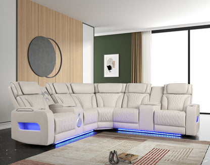 Spain Sand Power Reclining Sectional ( Sand)