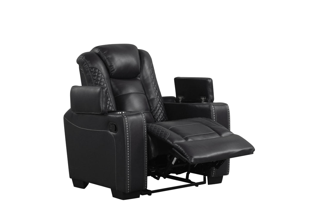 STEFANO20 3PC Reclining Set Blk