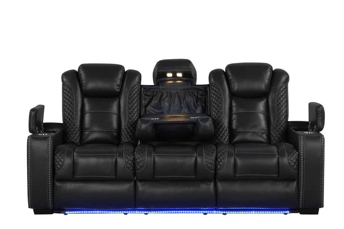 STEFANO20 3PC Reclining Set Blk