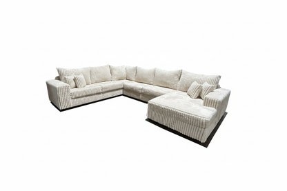 Texas Ivory Corduroy Sectional – No Background