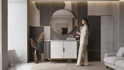 Solara Sideboard — Dark Silver | Sintered Stone Top